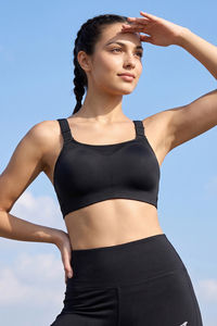 Zelocity High Impact Quick Dry Sports Bra - Jet Black — thumbnail 1